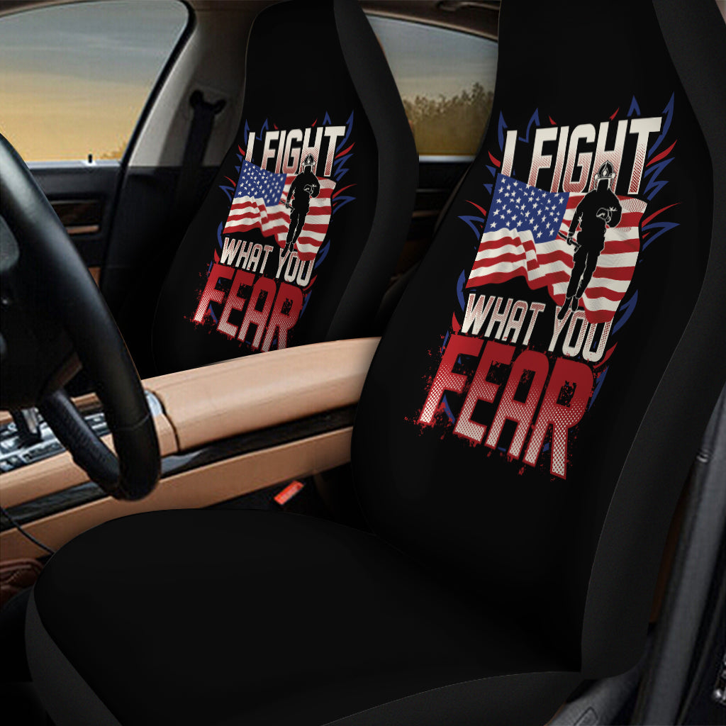 Firefighter I Fight What You Fear Print Universal Fit Car Seat Covers