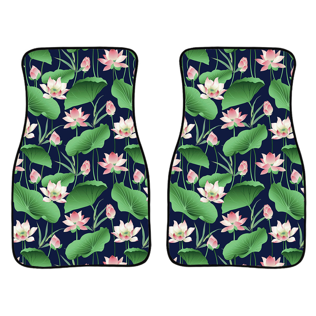 Flower And Leaf Lotus Pattern Print Front And Back Car Floor Mats/ Front Car Mat