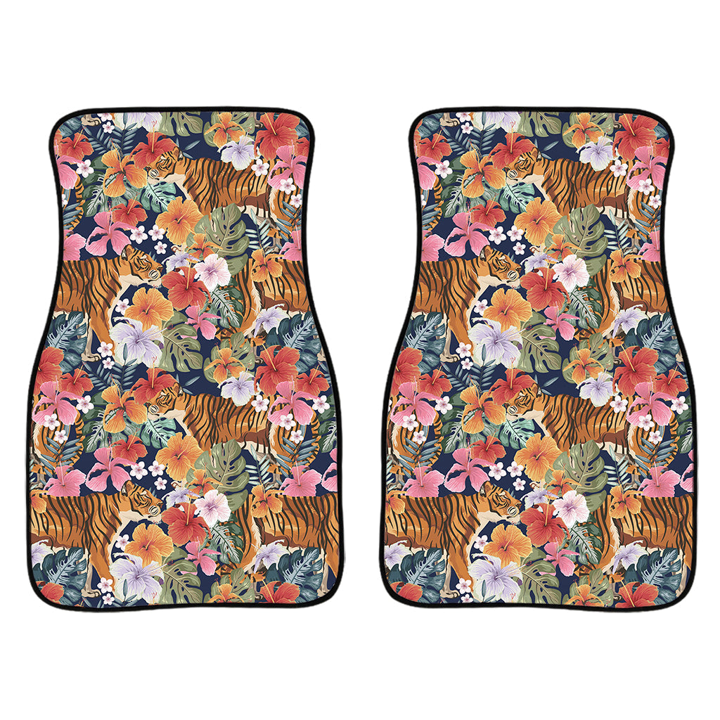 Flower And Tiger Pattern Print Front And Back Car Floor Mats/ Front Car Mat