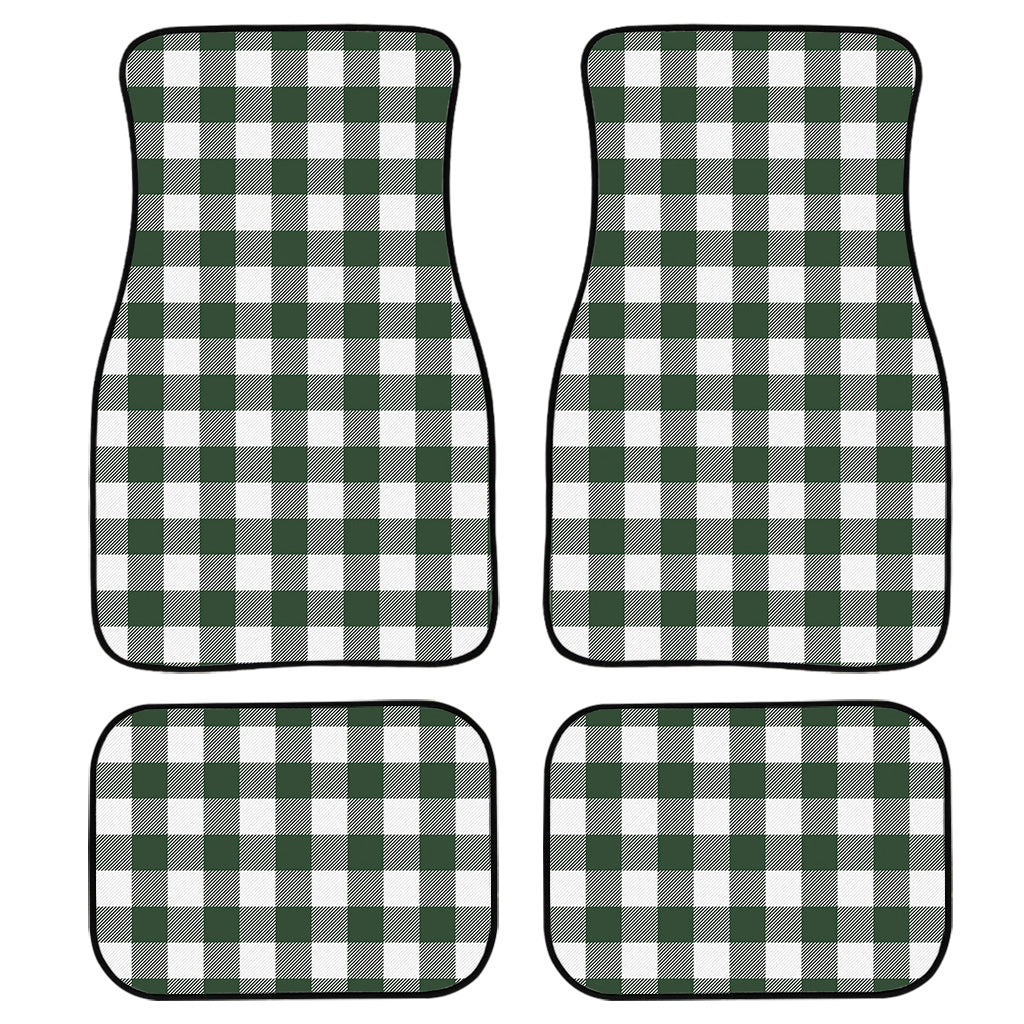 Forest Green Buffalo Check Pattern Print Front And Back Car Floor Mats/ Front Car Mat