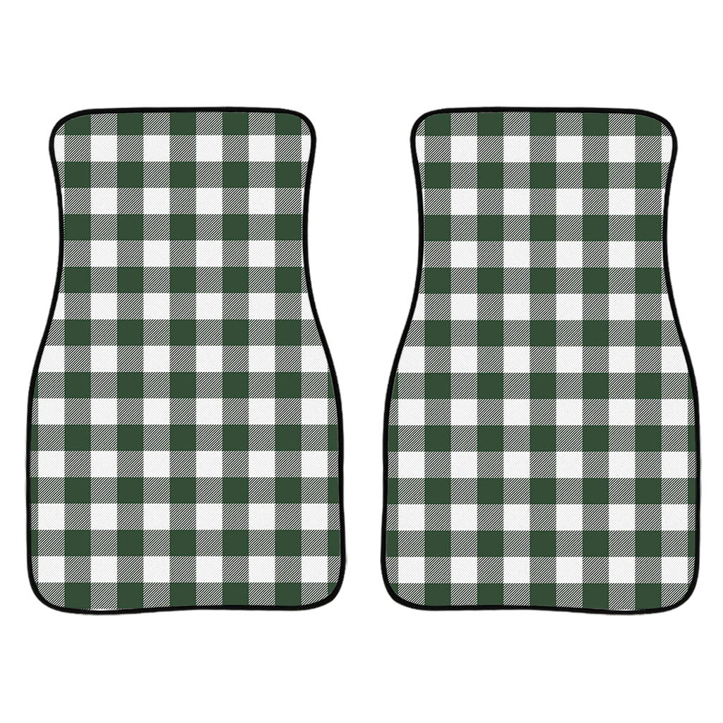 Forest Green Buffalo Check Pattern Print Front And Back Car Floor Mats/ Front Car Mat