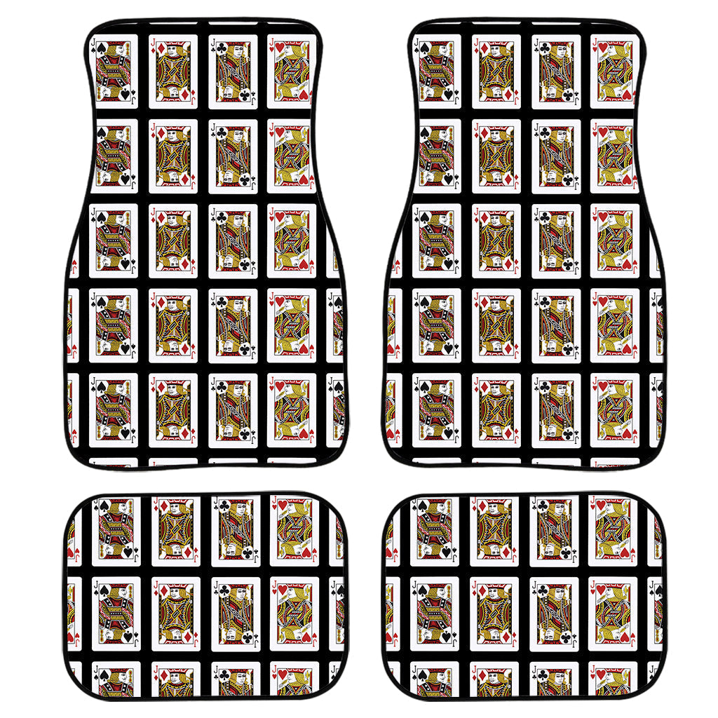 Four Jacks Playing Cards Pattern Print Front And Back Car Floor Mats/ Front Car Mat