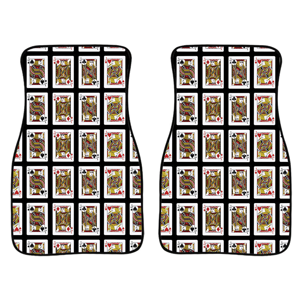 Four Jacks Playing Cards Pattern Print Front And Back Car Floor Mats/ Front Car Mat