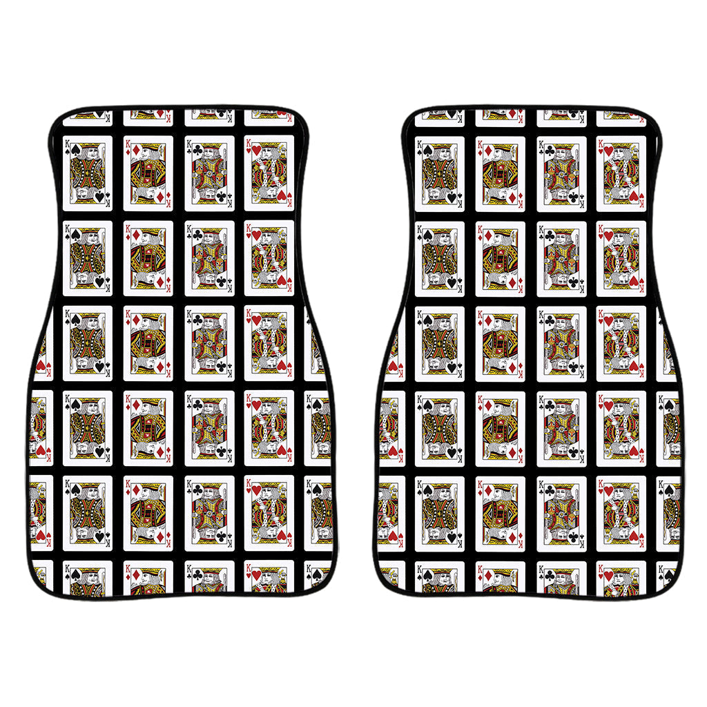 Four Kings Playing Cards Pattern Print Front And Back Car Floor Mats/ Front Car Mat