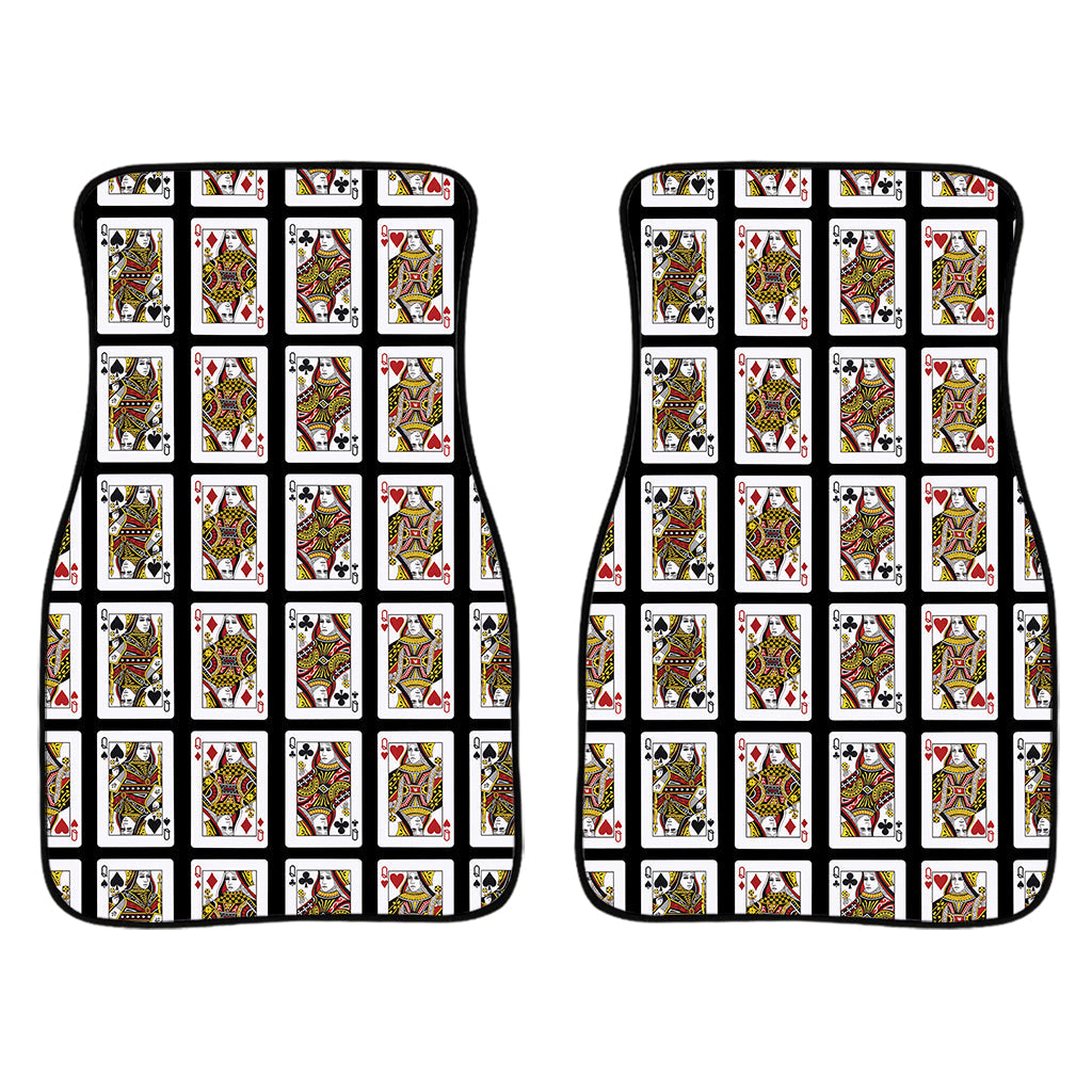 Four Queens Playing Cards Pattern Print Front And Back Car Floor Mats/ Front Car Mat