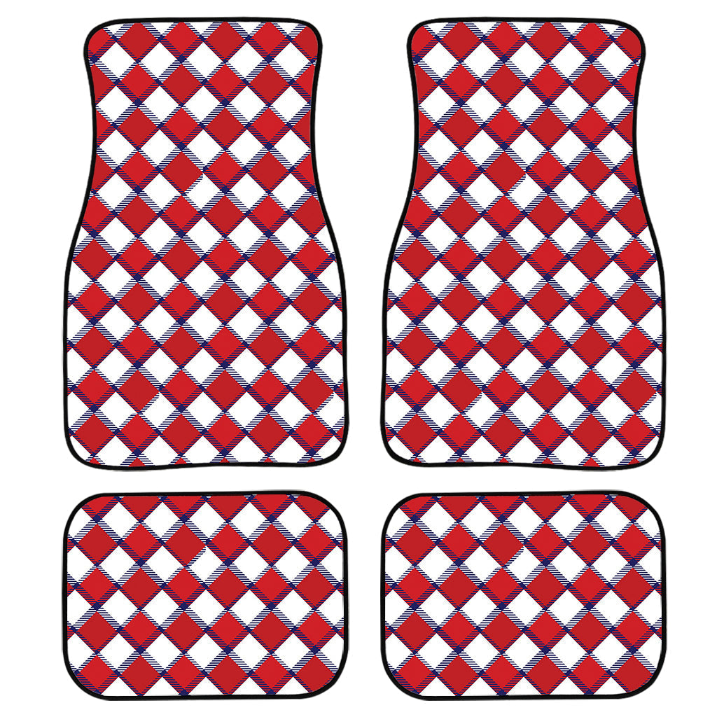 Fourth Of July American Plaid Print Front And Back Car Floor Mats/ Front Car Mat