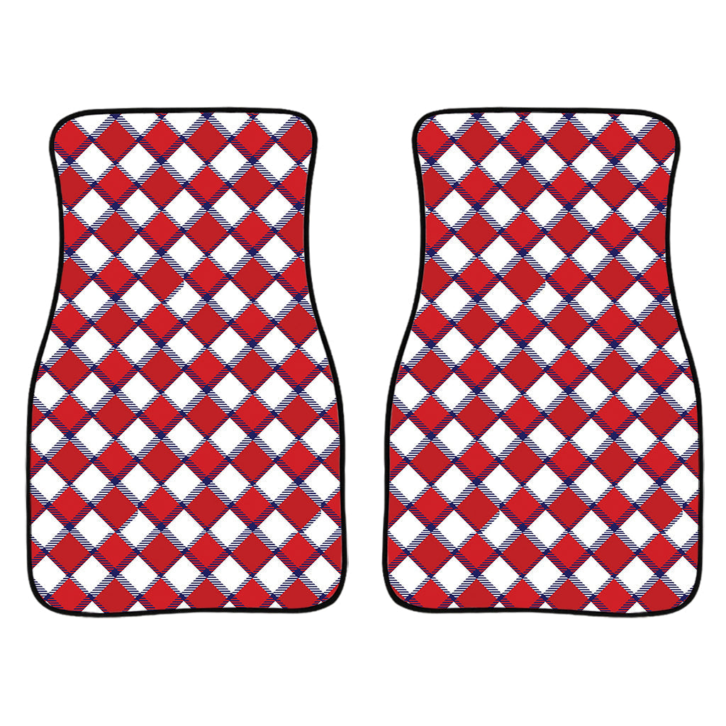 Fourth Of July American Plaid Print Front And Back Car Floor Mats/ Front Car Mat