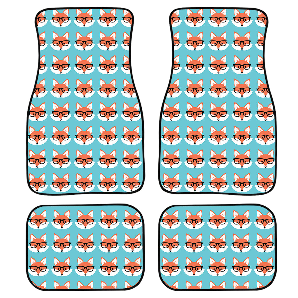 Fox With Glasses Pattern Print Front And Back Car Floor Mats/ Front Car Mat