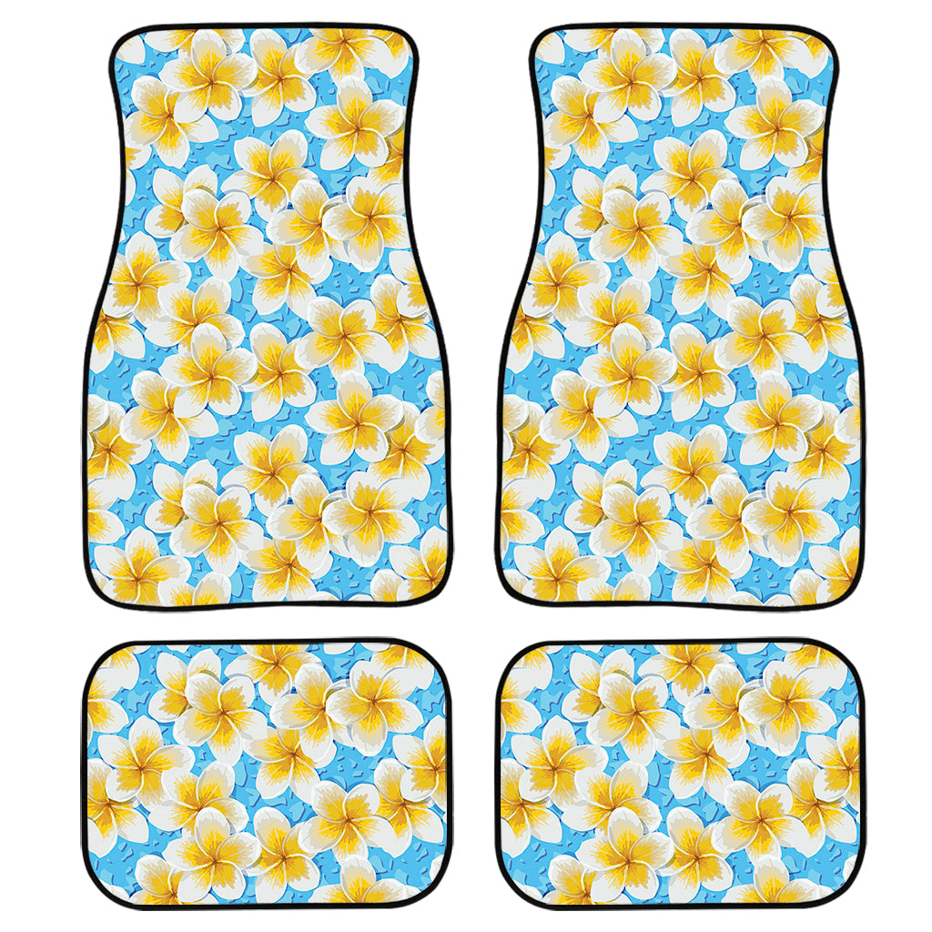 Frangipani On The Water Pattern Print Front And Back Car Floor Mats/ Front Car Mat