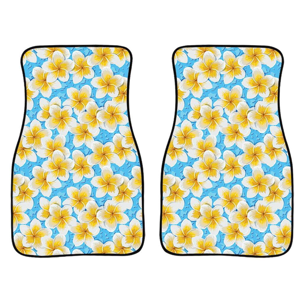 Frangipani On The Water Pattern Print Front And Back Car Floor Mats/ Front Car Mat
