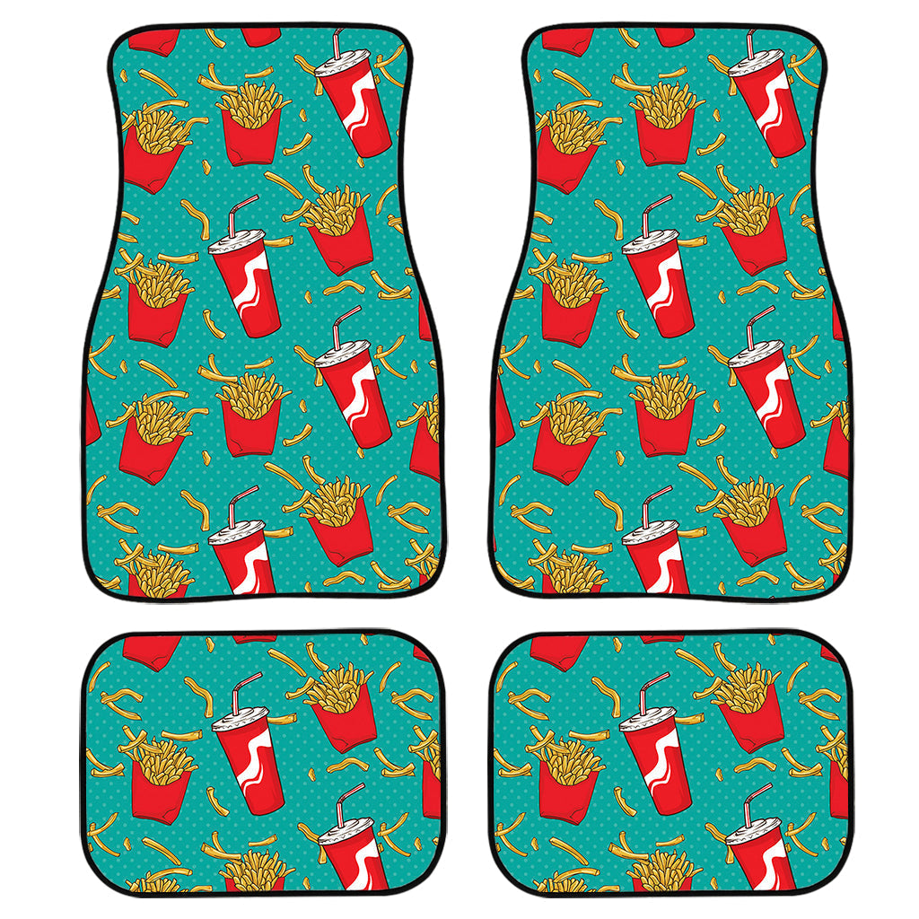 French Fries And Cola Pattern Print Front And Back Car Floor Mats/ Front Car Mat