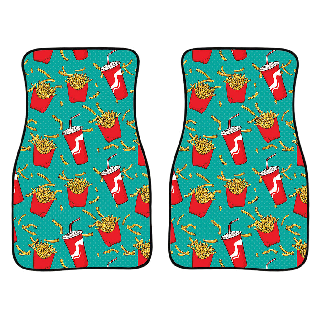 French Fries And Cola Pattern Print Front And Back Car Floor Mats/ Front Car Mat