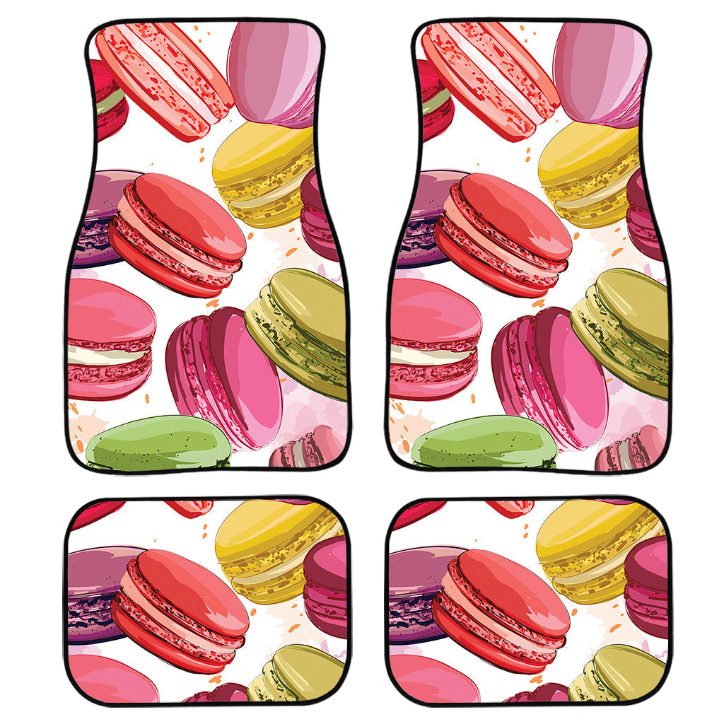 French Macaron Pattern Print Front And Back Car Floor Mats/ Front Car Mat