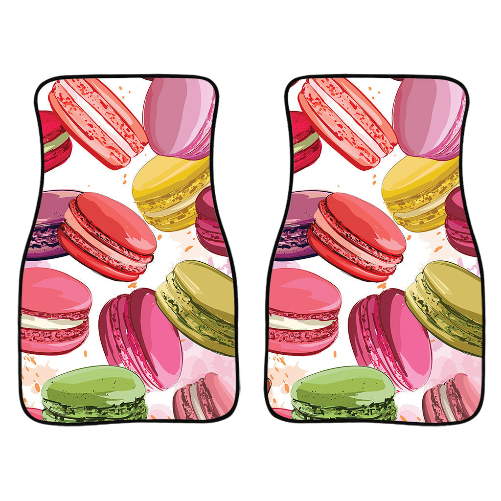 French Macaron Pattern Print Front And Back Car Floor Mats/ Front Car Mat