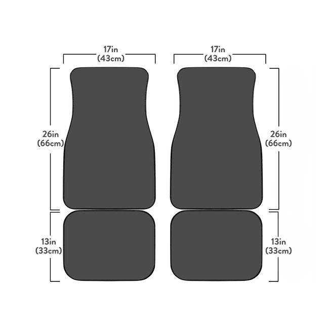 Black Bowling Pins Pattern Print Front And Back Car Floor Mats/ Front Car Mat