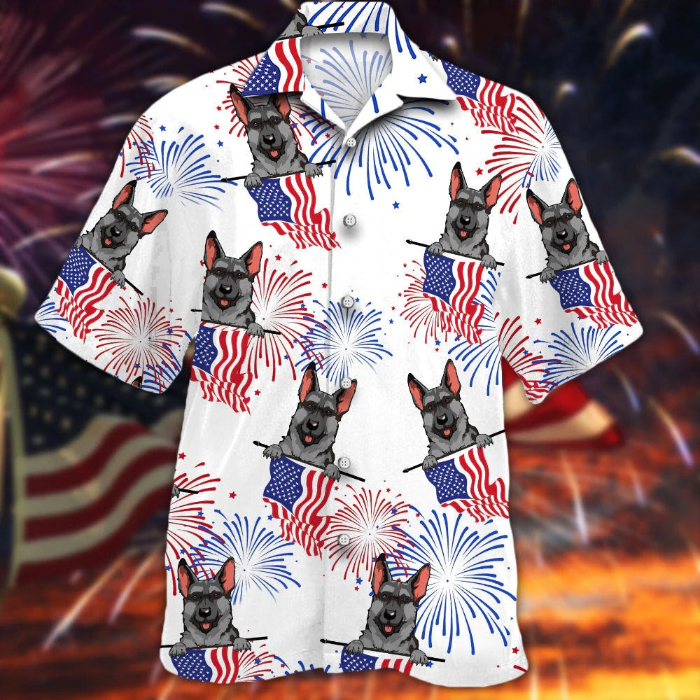 German Shepherds Hawaiian Shirt/ Independence Day Is Coming/ 4Th Of July Hawaiian Dog Shirt