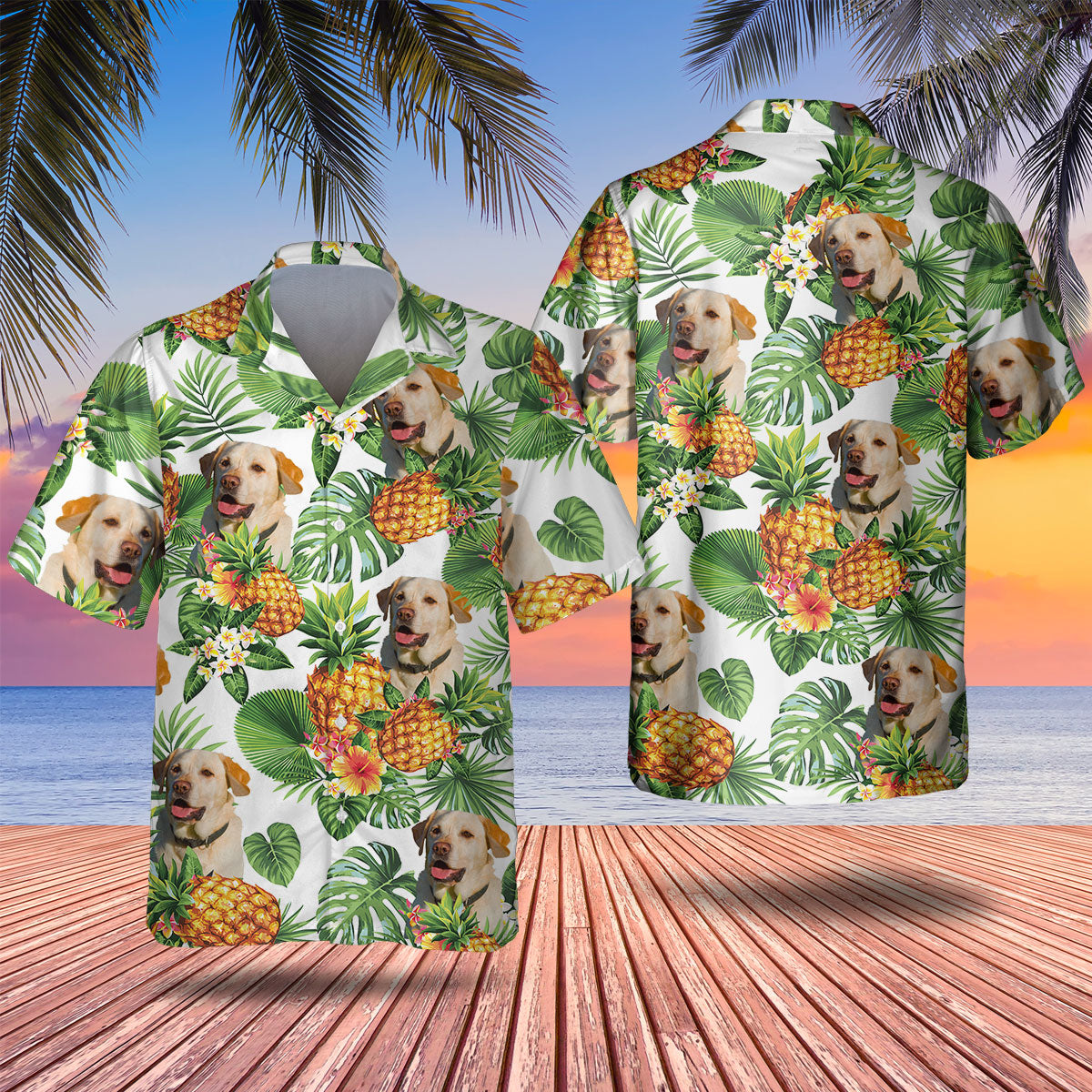 Labrador Retriever Tropical Pattern Hawaiian Shirt/ Dog Hawaiian Shirt/ summer gift for men and women