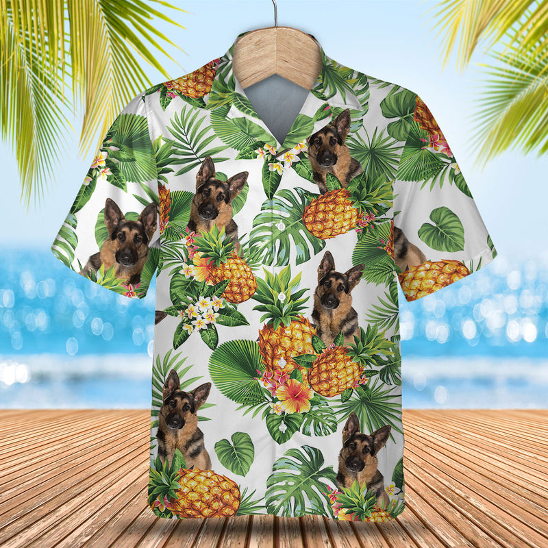 German Shepherd Dog Tropical Pattern Hawaiian Shirt/ Dog lover Hawaiian Shirt/ summer gift for men and women