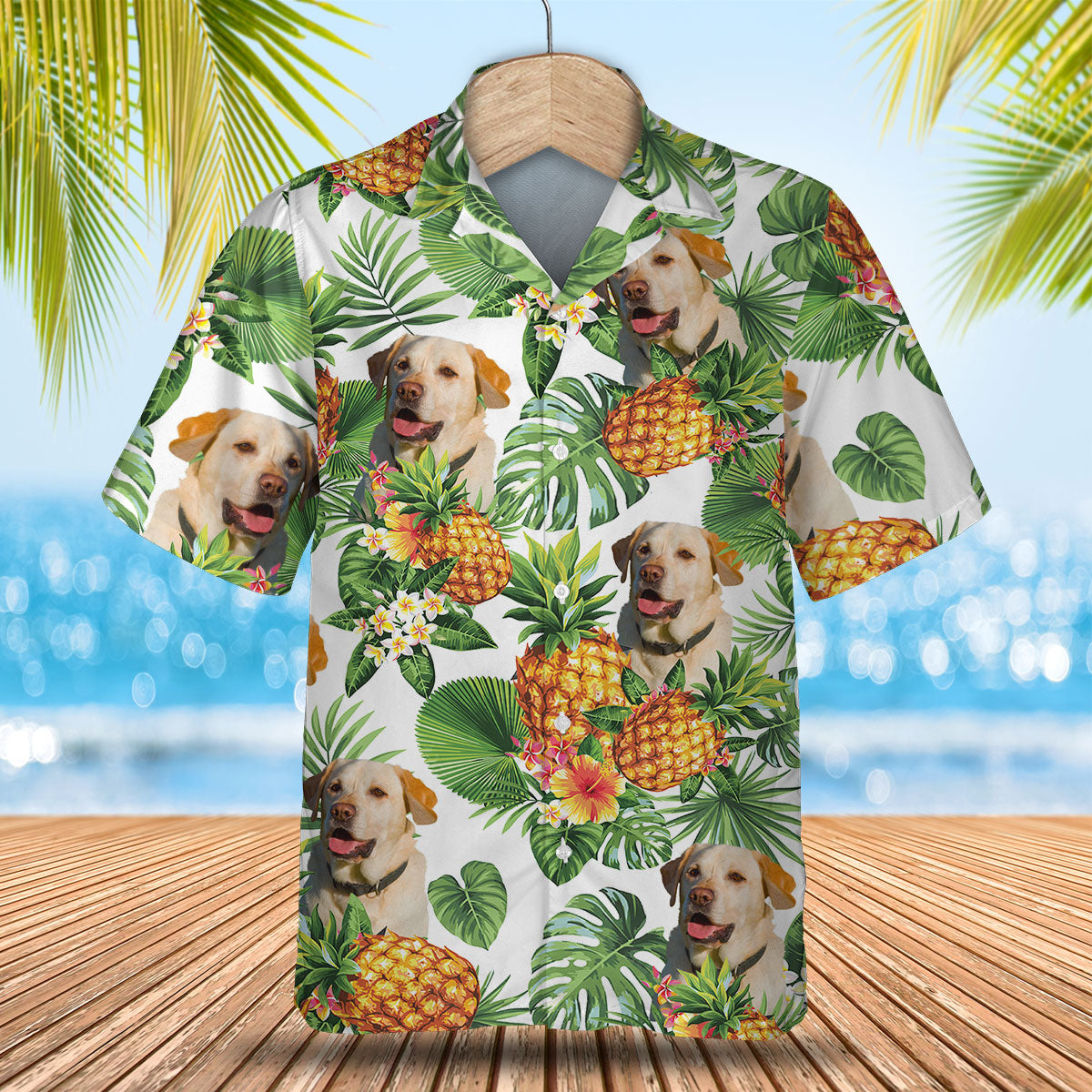 Labrador Retriever Tropical Pattern Hawaiian Shirt/ Dog Hawaiian Shirt/ summer gift for men and women