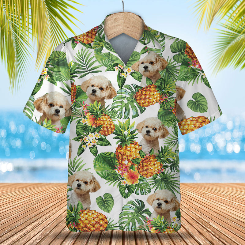 Maltipoo Tropical Pattern Hawaiian Shirt/ Dog lover Hawaiian Shirt/ summer gift for men and women