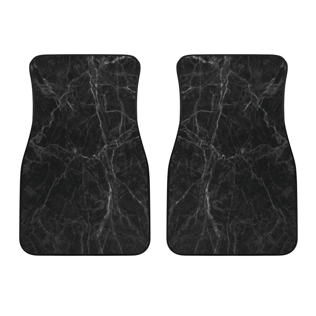 Black Grey Dark Marble Print Front And Back Car Floor Mats/ Front Car Mat