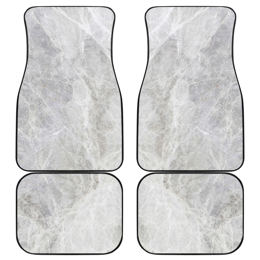 Silver Grey Marble Print Front And Back Car Floor Mats/ Front Car Mat
