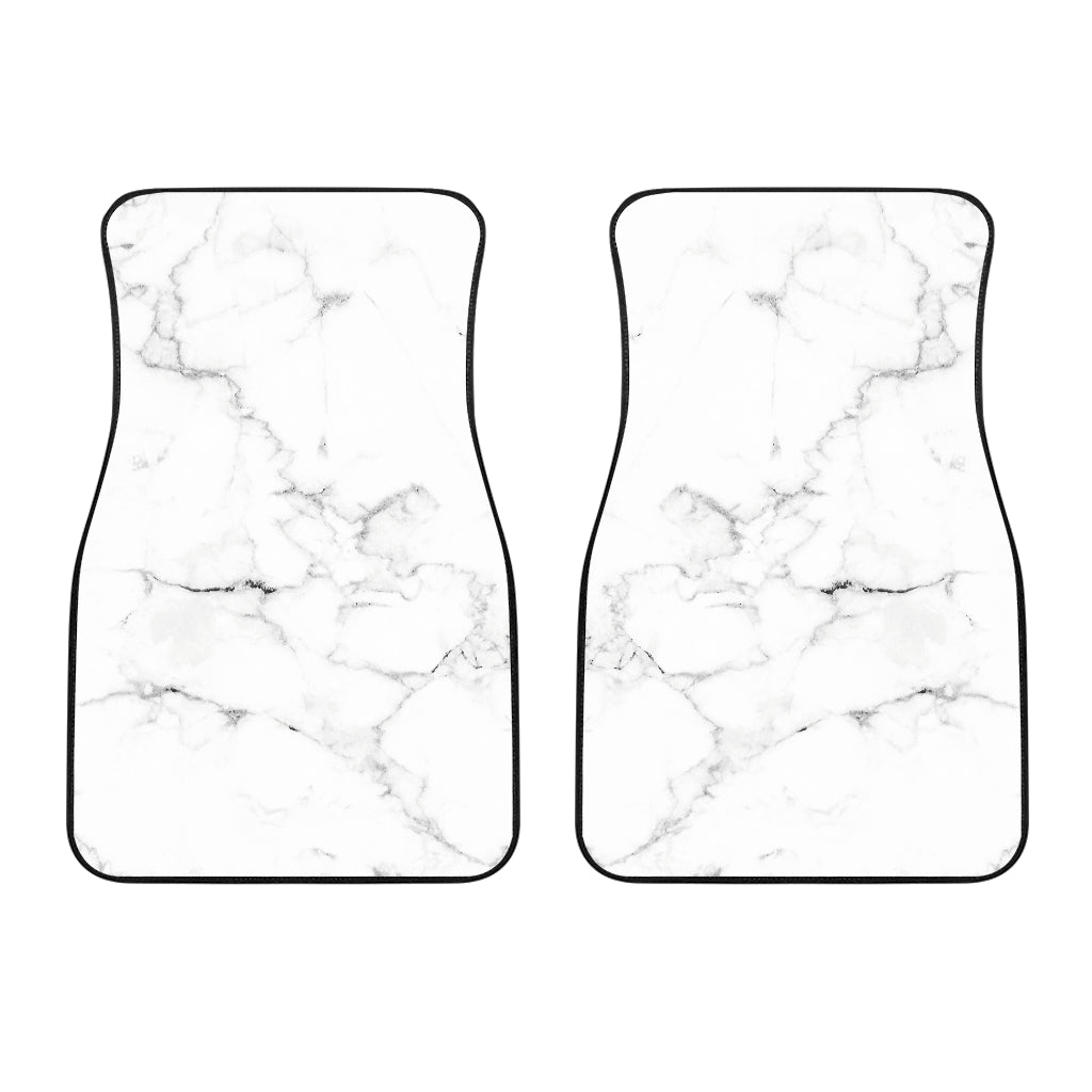 White Grunge Marble Print Front And Back Car Floor Mats/ Front Car Mat