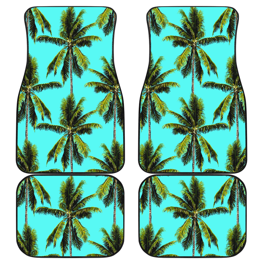 Tropical Palm Tree Pattern Print Front And Back Car Floor Mats/ Front Car Mat