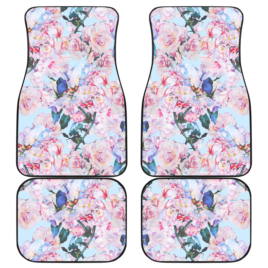 Blossom Floral Flower Pattern Print Front And Back Car Floor Mats/ Front Car Mat