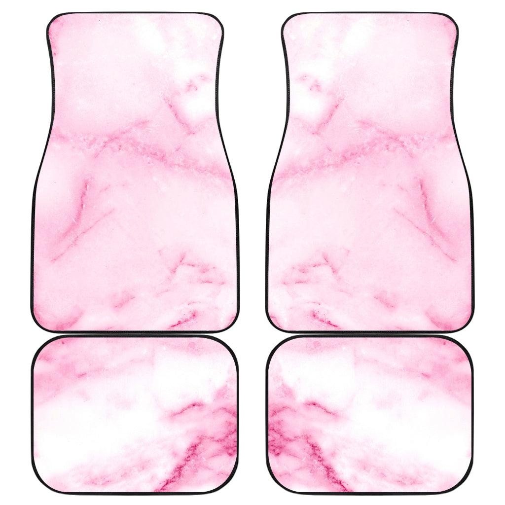 White Pink Marble Print Front And Back Car Floor Mats/ Front Car Mat