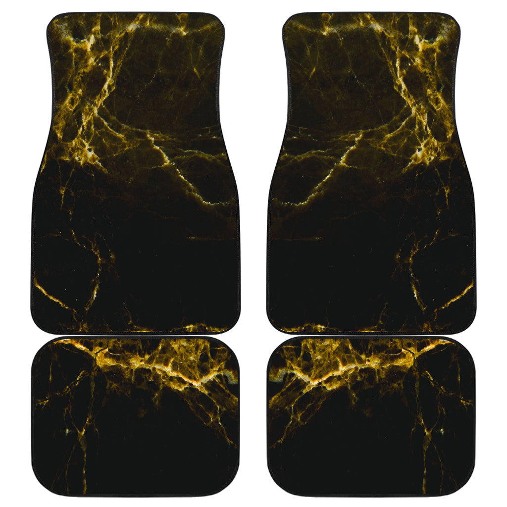 Black Gold Marble Print Front And Back Car Floor Mats/ Front Car Mat