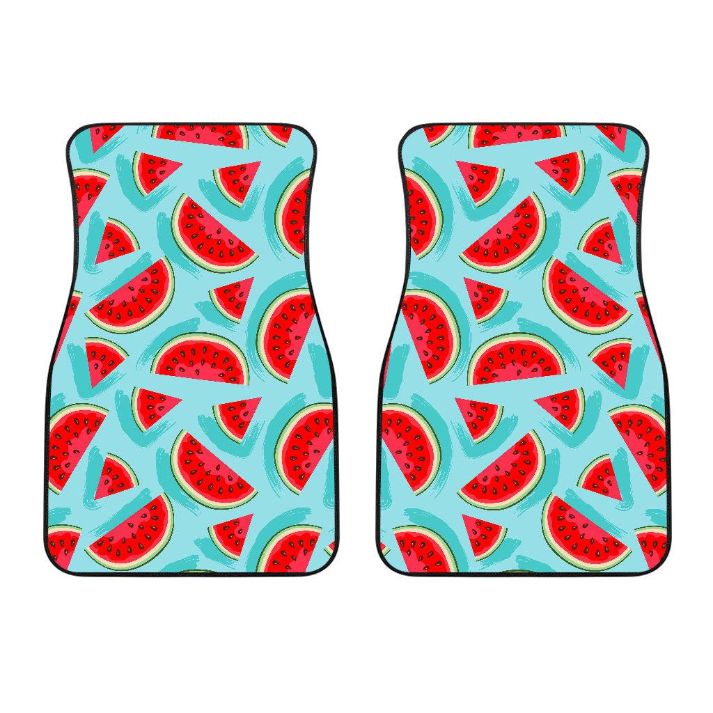 Blue Watermelon Pieces Pattern Print Front And Back Car Floor Mats/ Front Car Mat