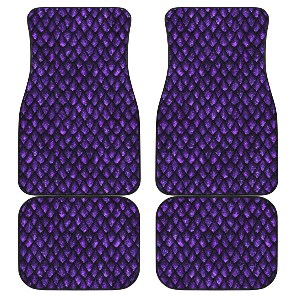 Purple Dragon Scales Pattern Print Front And Back Car Floor Mats/ Front Car Mat