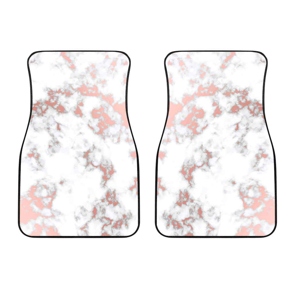 White Rose Gold Marble Print Front And Back Car Floor Mats/ Front Car Mat