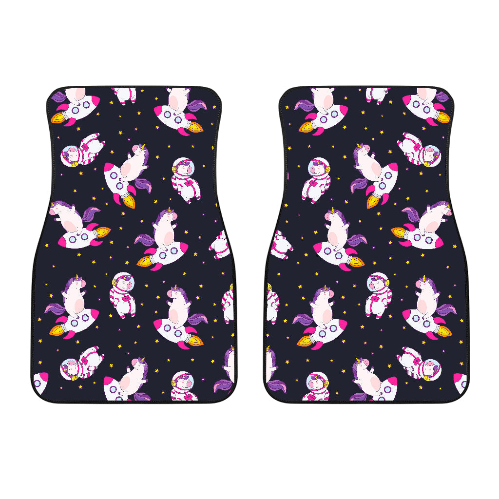 Space Astronaut Unicorn Pattern Print Front And Back Car Floor Mats/ Front Car Mat