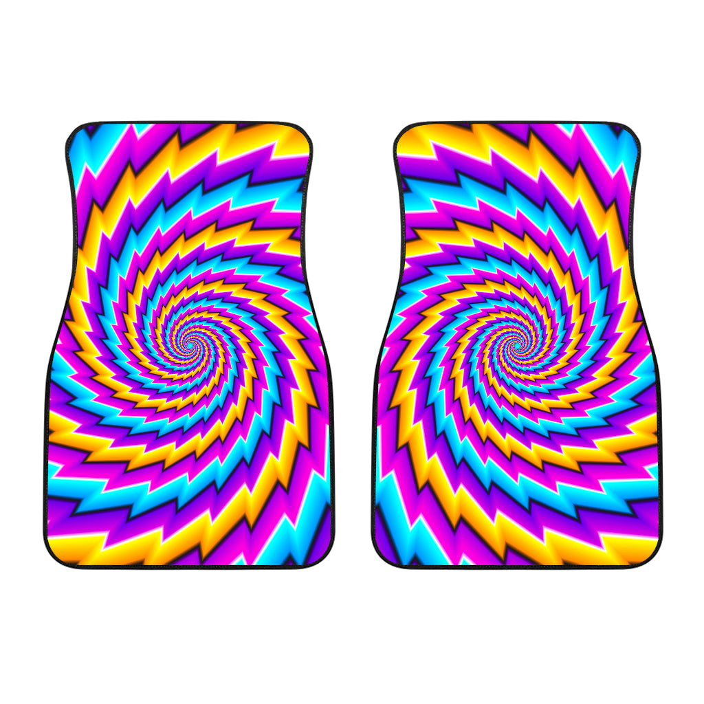 Twisted Spiral Moving Optical Illusion Front And Back Car Floor Mats/ Front Car Mat