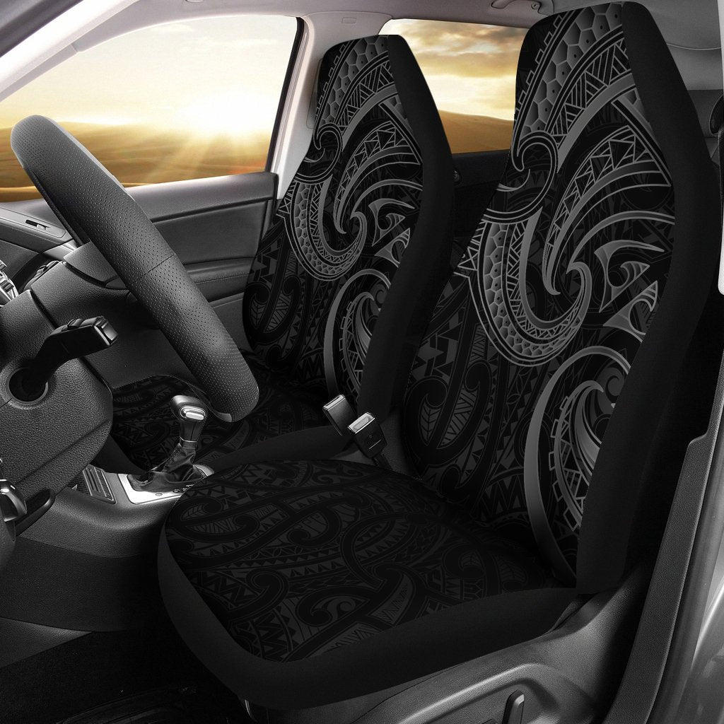 New Zealand Maori Mangopare Car Seat Covers Polynesian Black