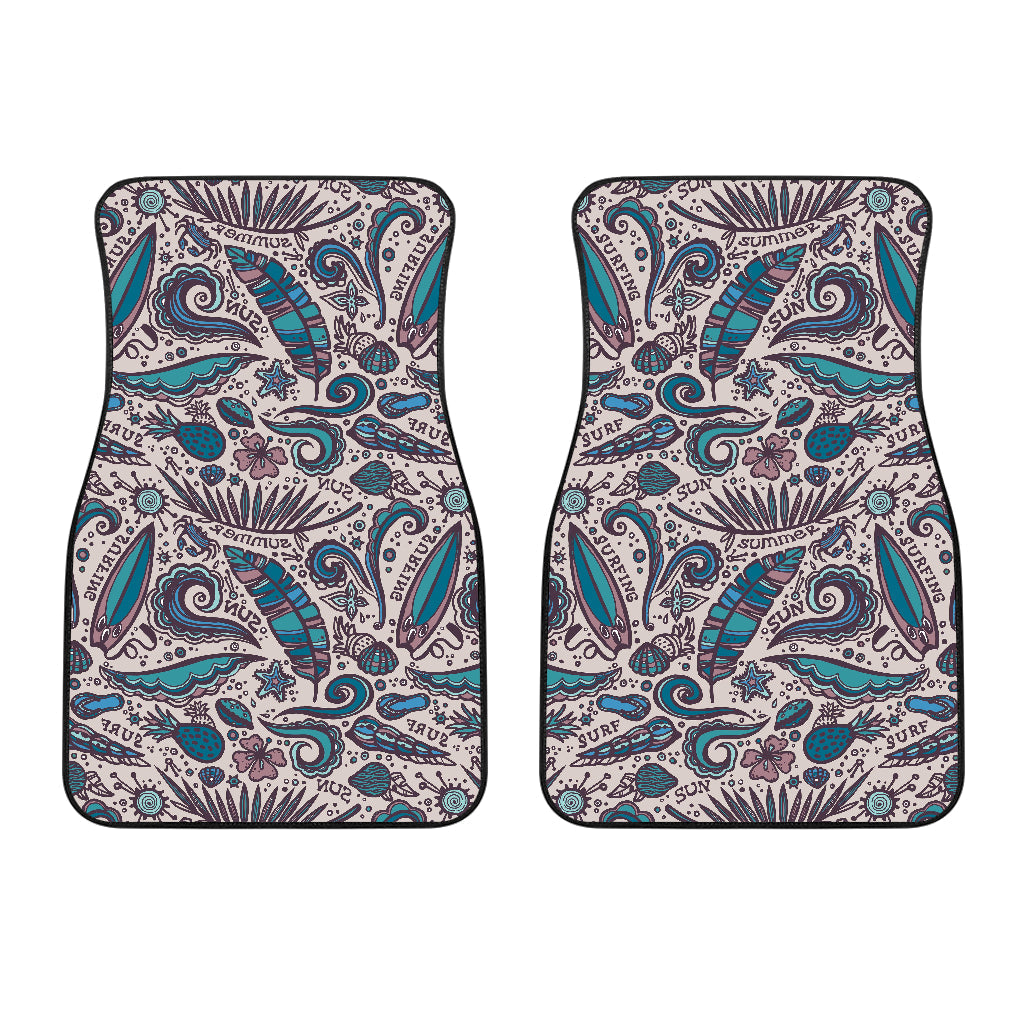 Summer Surfing Pattern Print Front And Back Car Floor Mats/ Front Car Mat
