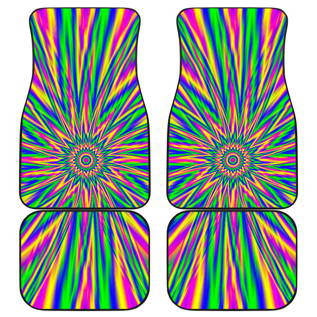 Vibrant Psychedelic Optical Illusion Front And Back Car Floor Mats/ Front Car Mat