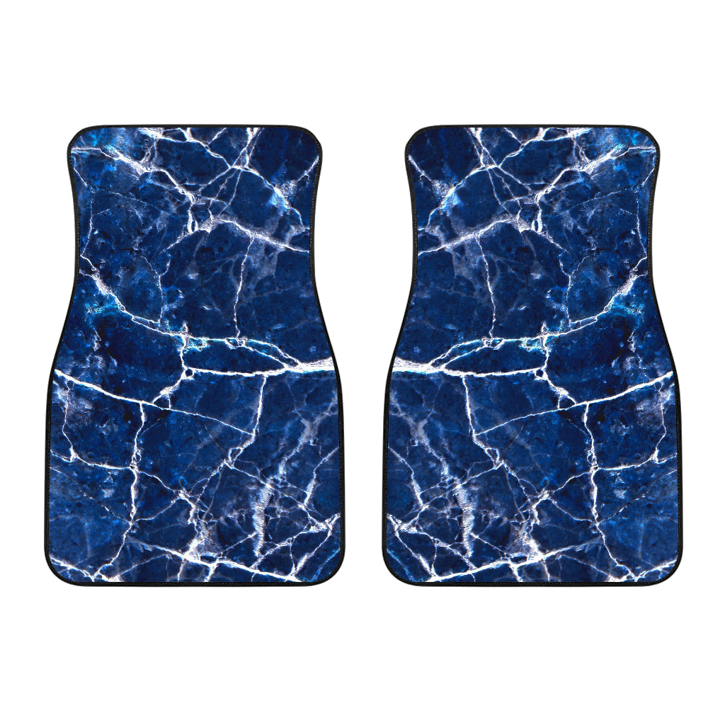 Blue White Marble Print Front And Back Car Floor Mats/ Front Car Mat
