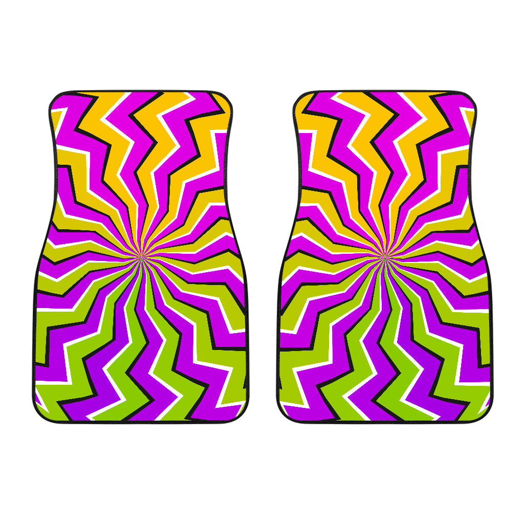 Colorful Dizzy Moving Optical Illusion Front And Back Car Floor Mats/ Front Car Mat