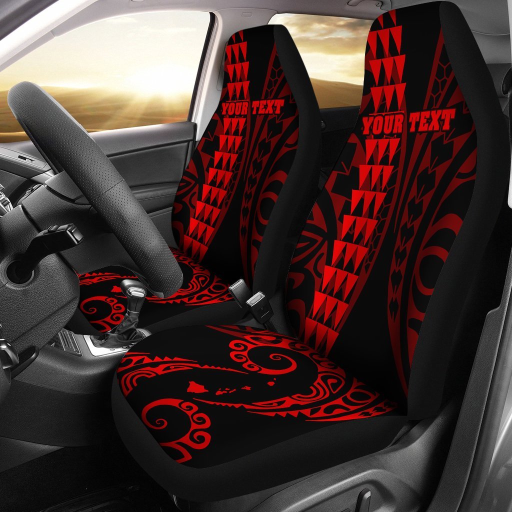Personalized Hawaii Car Seat Covers Kakau Large Polynesian Red