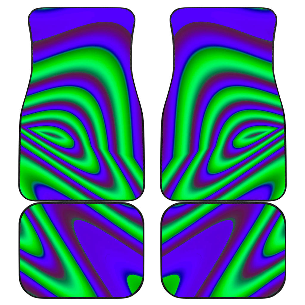 Purple Green Psychedelic Trippy Print Front And Back Car Floor Mats/ Front Car Mat