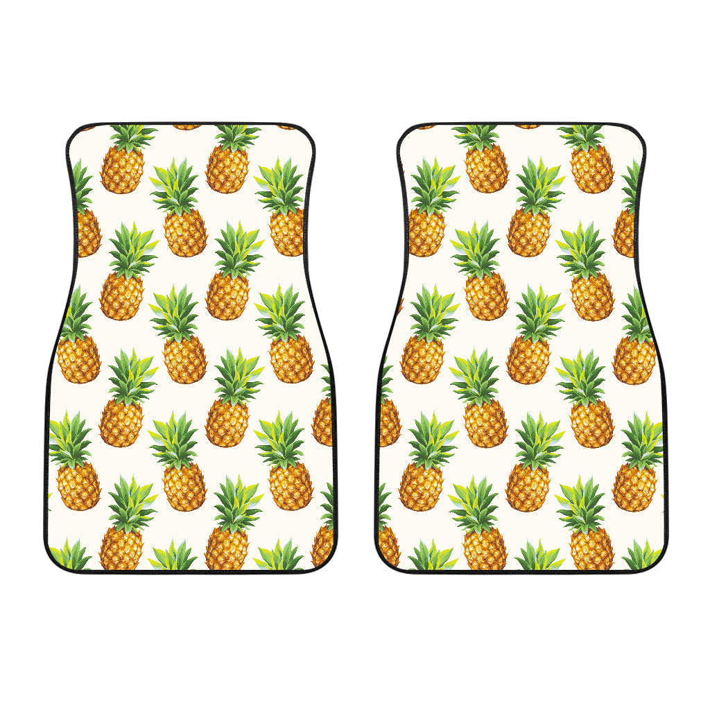 White Pineapple Pattern Print Front And Back Car Floor Mats/ Front Car Mat
