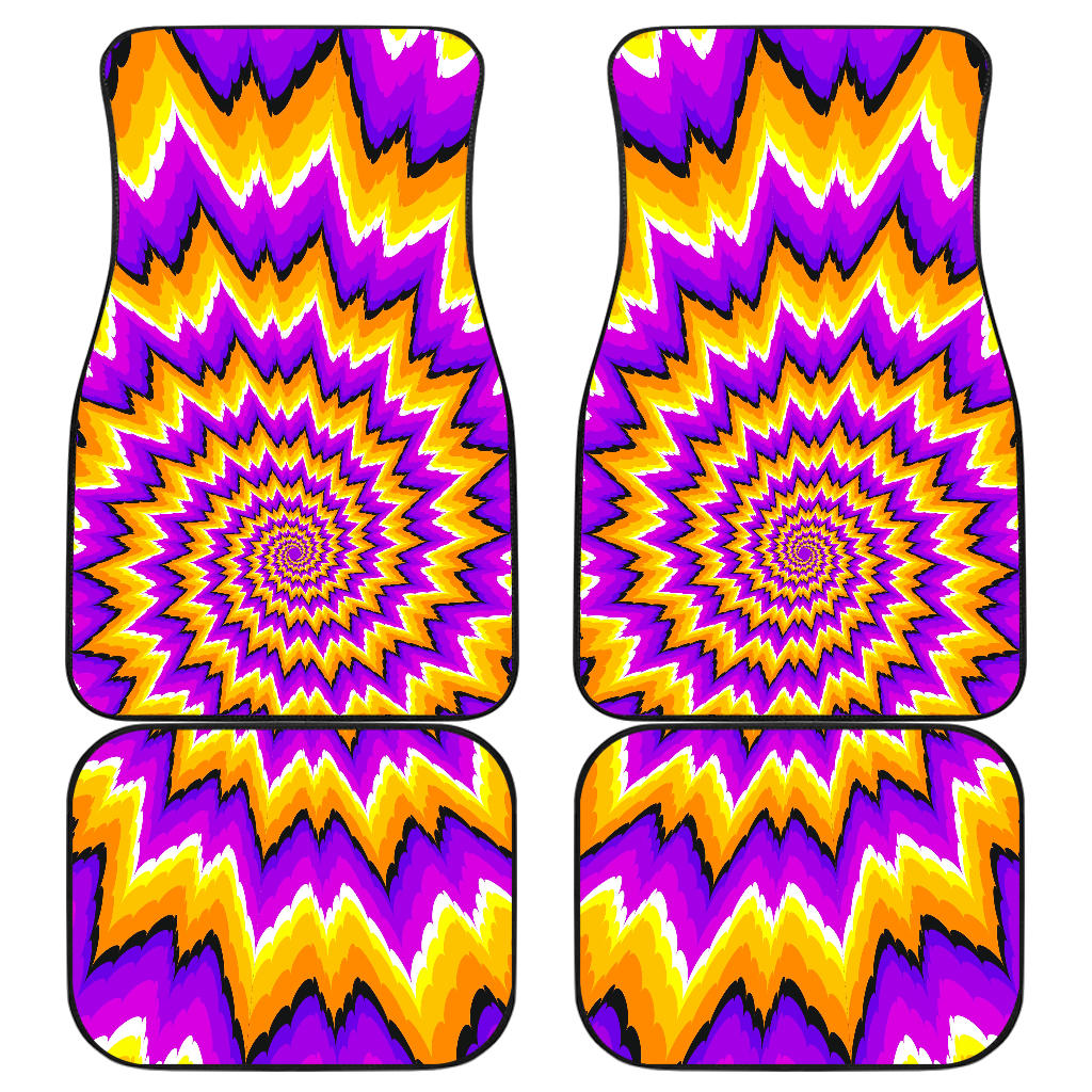 Spiral Expansion Moving Optical Illusion Front And Back Car Floor Mats/ Front Car Mat