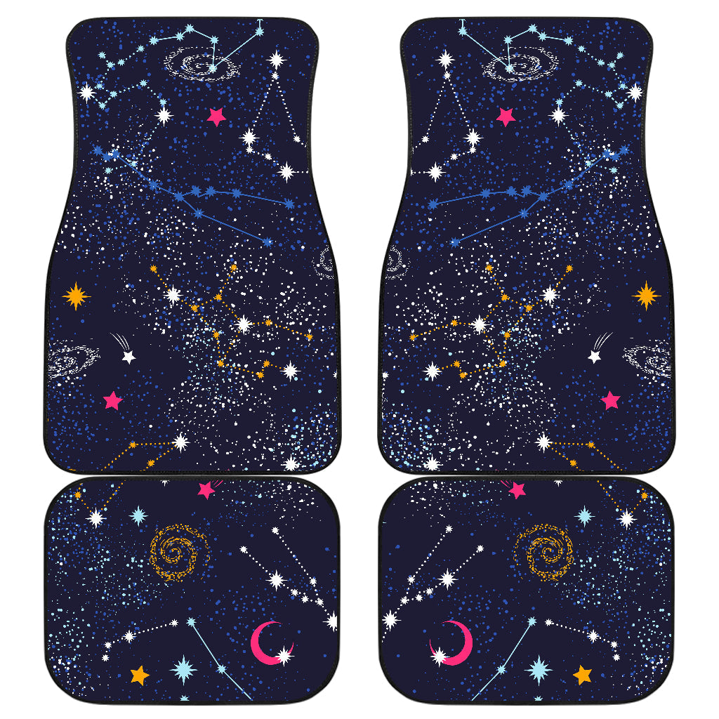 Zodiac Star Signs Galaxy Space Print Front And Back Car Floor Mats/ Front Car Mat
