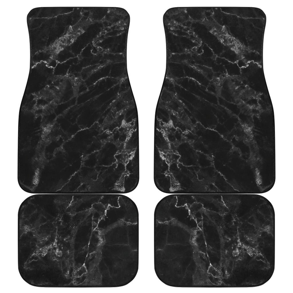 Black White Smoke Marble Print Front And Back Car Floor Mats/ Front Car Mat