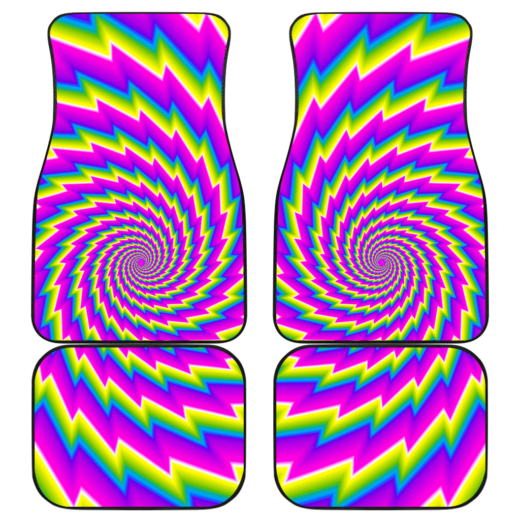 Abstract Twisted Moving Optical Illusion Front And Back Car Floor Mats/ Front Car Mat