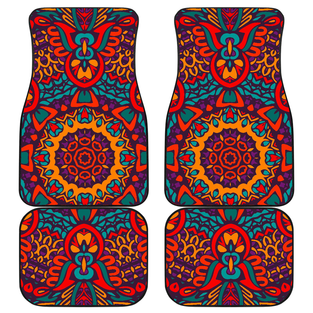 Bohemian Native Mandala Pattern Print Front And Back Car Floor Mats/ Front Car Mat