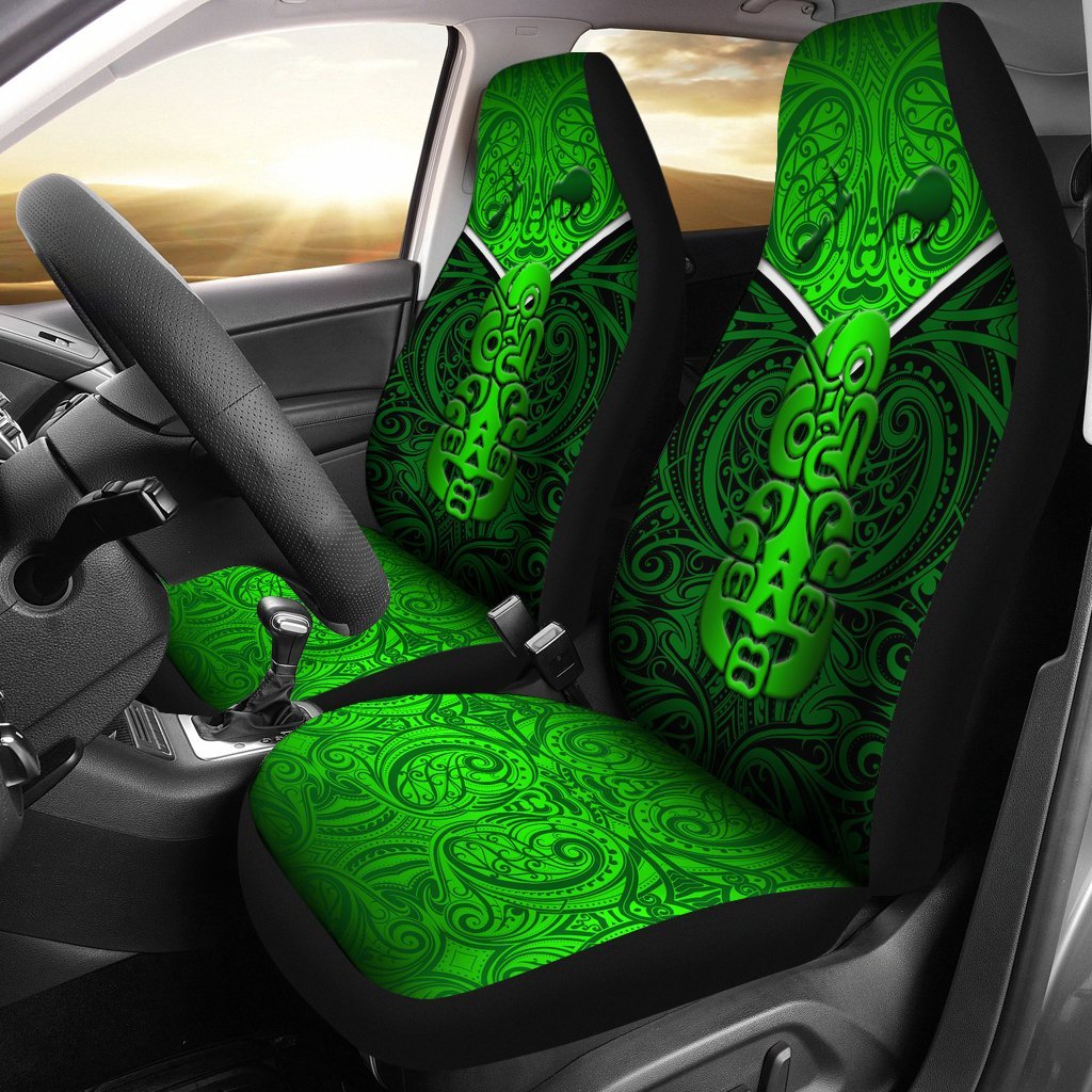 New Zealand Maori Rugby Car Seat Covers Pride Version Green